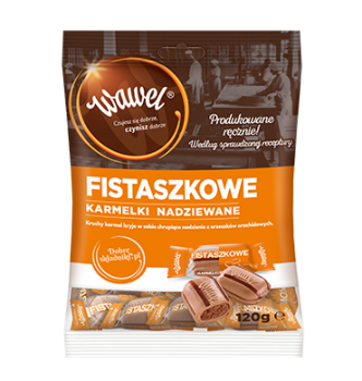 Karamellen mit und Nussfüllung - Karmelki Fistaszkowe z nadzieniem orzechowym Wawel 120g