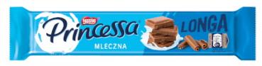 Waffel in Milchschokolade - Wafelek Princessa mleczna longa 45g