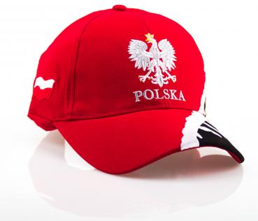 Baseballcap rot Polen Adler - Czapka z daszkiem czerwona Orzeł Polska