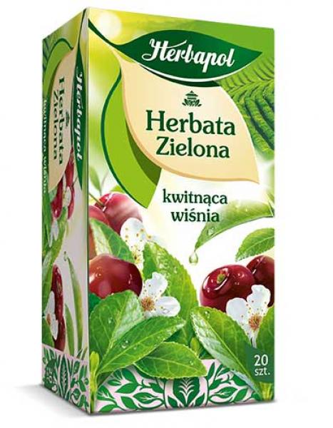 Grüner Tee mit Kirschgeschmack - Herbata zielona kwitnaca wisna Herbapol 35g